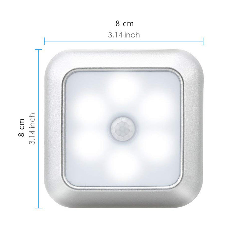 New Arrivals Battery 6Led Square Motion Sensor Night Light PIR Induction Under Cabinet Lights Stairs Kitchen Closet Lamp