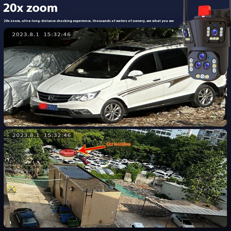 Three Screen Surveillance Cameras Outdoor Monitors