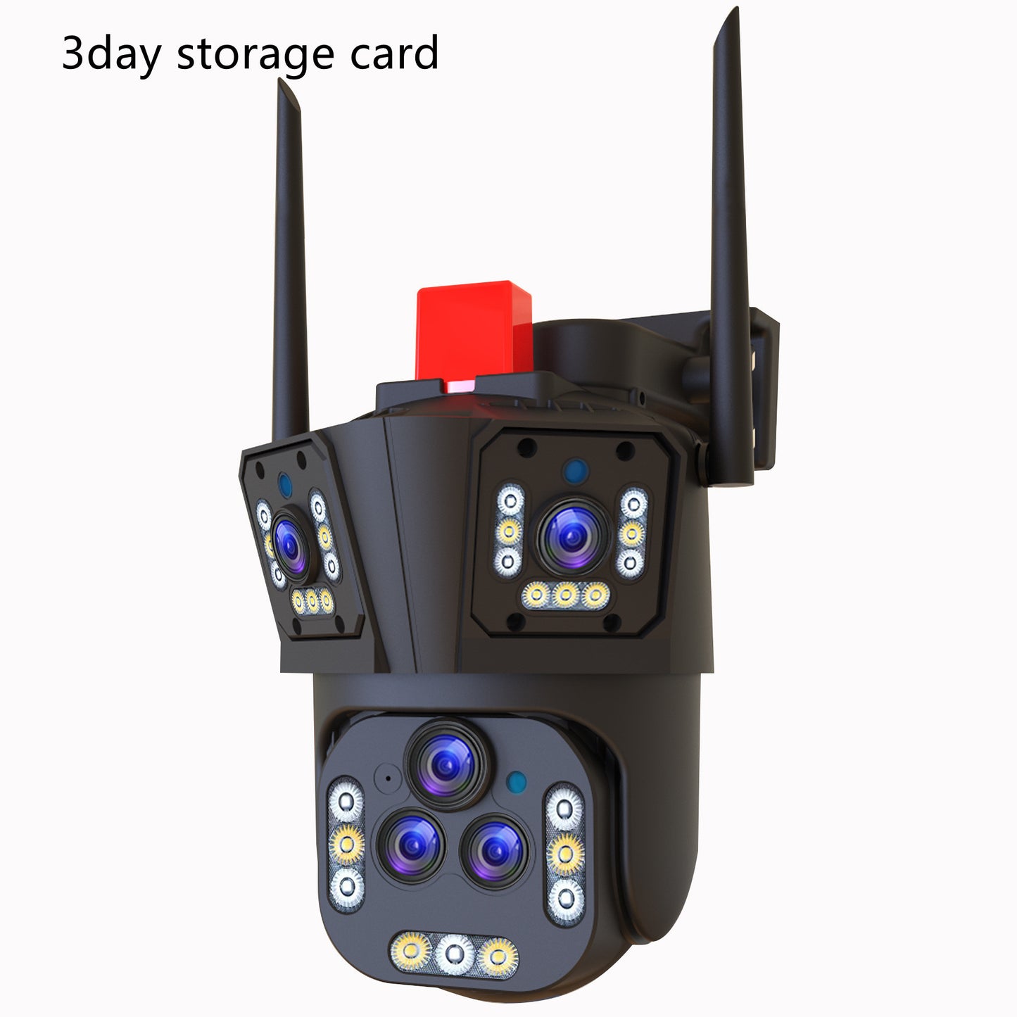Three Screen Surveillance Cameras Outdoor Monitors